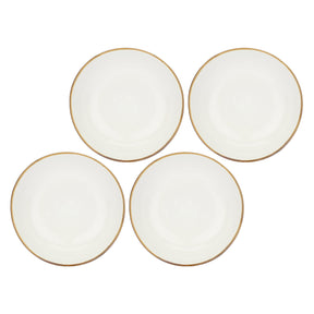 Set 4 piatti fondi Concerto Rose & Tulipani stoneware avorio 21 cm