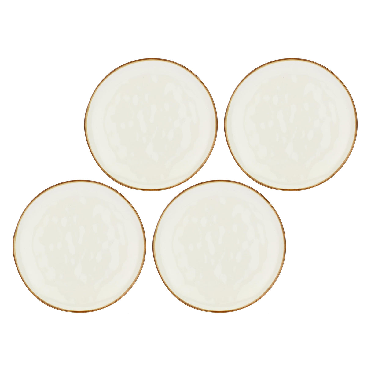 Set 4 piatti frutta Concerto Rose & Tulipani stoneware avorio 20 cm
