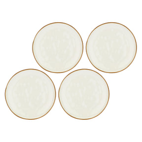 Set 4 piatti frutta Concerto Rose & Tulipani stoneware avorio 20 cm