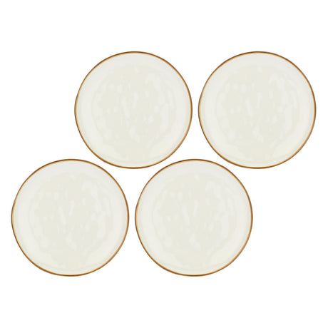 Set 4 piatti frutta Concerto Rose & Tulipani stoneware avorio 20 cm