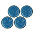Set 4 piatti piani Concerto Rose & Tulipani stoneware blu avio 27 cm