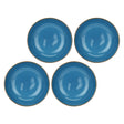 Set 4 piatti fondi Concerto Rose & Tulipani stoneware blu avio 21 cm