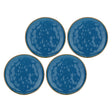 Set 4 piatti frutta Concerto Rose & Tulipani stoneware blu avio 20 cm