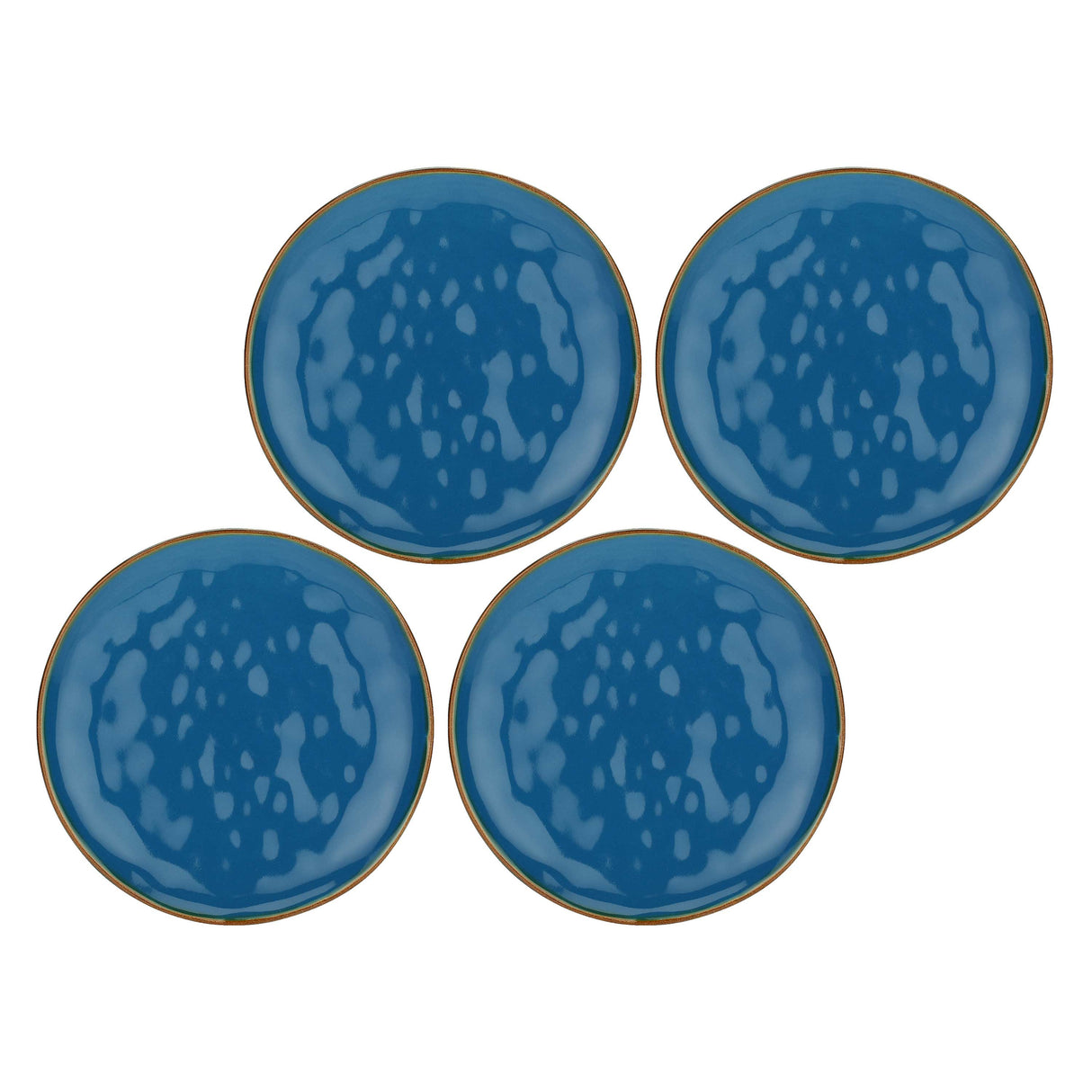 Set 4 piatti frutta Concerto Rose & Tulipani stoneware blu avio 20 cm