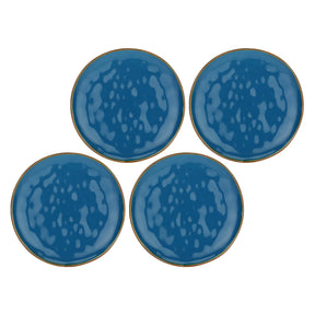 Set 4 piatti frutta Concerto Rose & Tulipani stoneware blu avio 20 cm