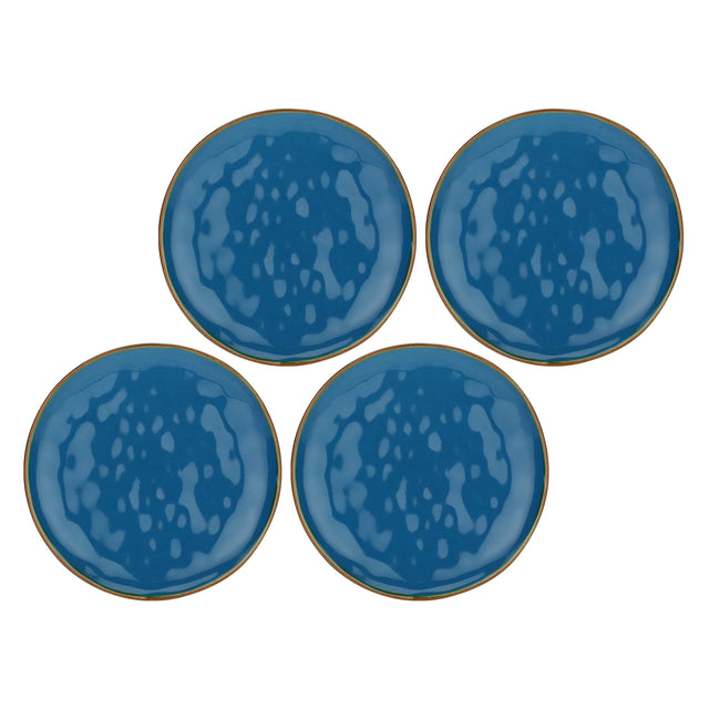 Set 4 piatti frutta Concerto Rose & Tulipani stoneware blu avio 20 cm