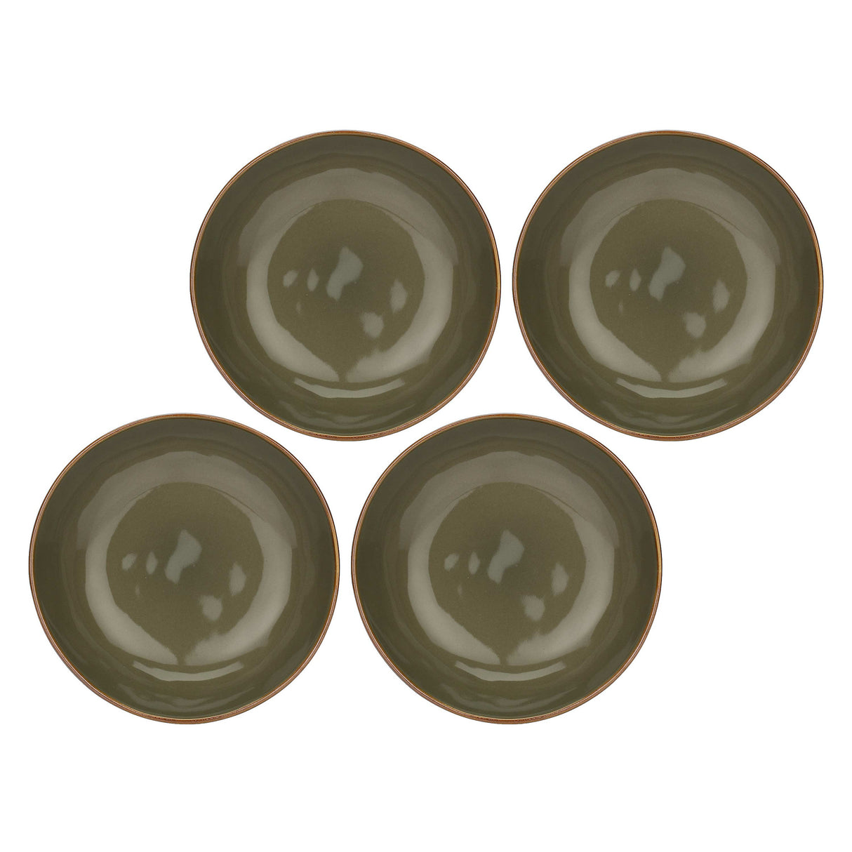 Set 4 piatti fondi Concerto Rose & Tulipani stoneware grigio tortora 21 cm