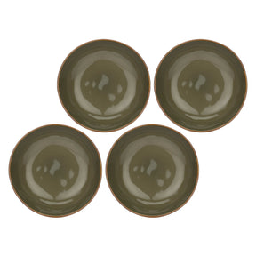 Set 4 piatti fondi Concerto Rose & Tulipani stoneware grigio tortora 21 cm