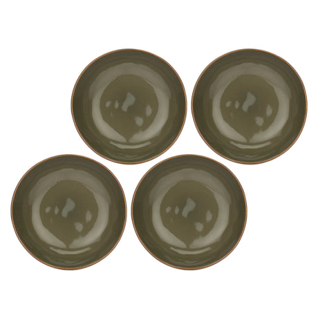 Set 4 piatti fondi Concerto Rose & Tulipani stoneware grigio tortora 21 cm