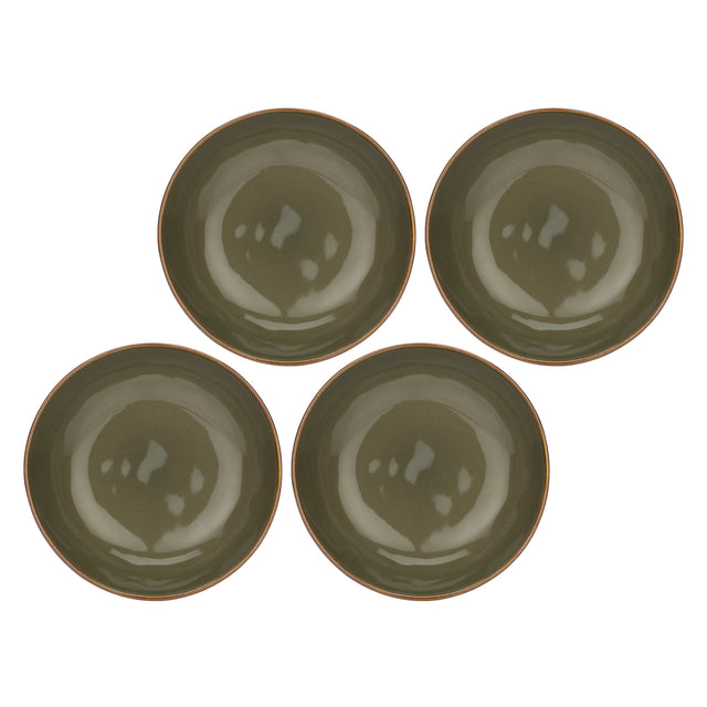 Set 4 piatti fondi Concerto Rose & Tulipani stoneware grigio tortora 21 cm