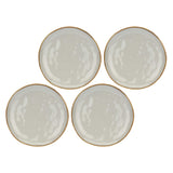 Set 4 piatti piani Concerto Rose & Tulipani in stoneware grigio perla 27 cm