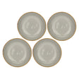 Set 4 piatti fondi Concerto Rose & Tulipani stoneware grigio perla 21 cm
