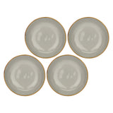 Set 4 piatti fondi Concerto Rose & Tulipani stoneware grigio perla 21 cm