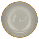 ROSE & TULIPANI Concerto Piatto Fondo Grigio Perla 21cm Set 4 Pezzi Stoneware