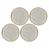 Set 4 piatti frutta Concerto Rose & Tulipani stoneware grigio perla 20 cm