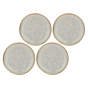 Set 4 piatti frutta Concerto Rose & Tulipani stoneware grigio perla 20 cm