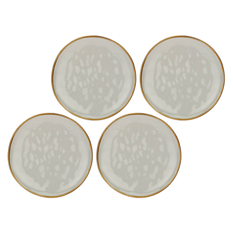Set 4 piatti frutta Concerto Rose & Tulipani stoneware grigio perla 20 cm
