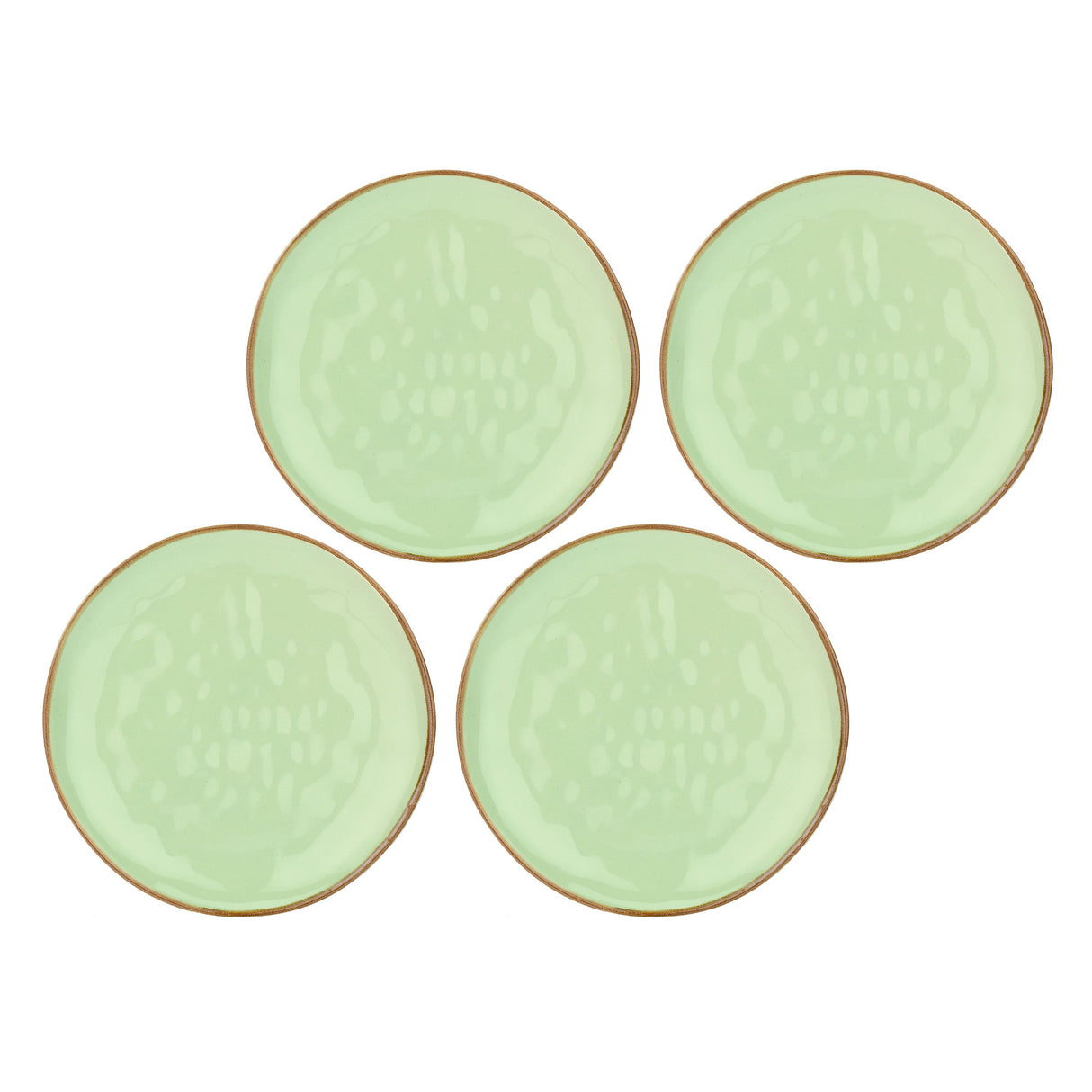 Set 4 piatti frutta Concerto Rose & Tulipani stoneware verde 20 cm