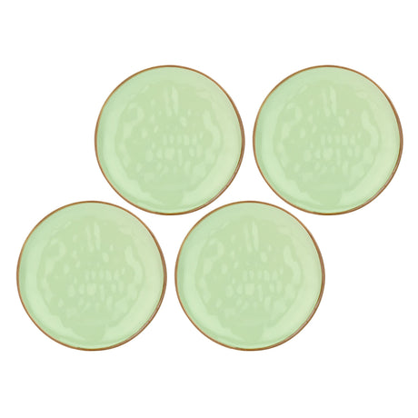 Set 4 piatti frutta Concerto Rose & Tulipani stoneware verde 20 cm