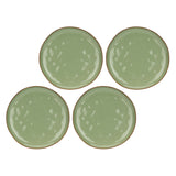 Set 4 piatti piani Concerto Rose & Tulipani stoneware verde oliva 27 cm