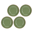 Set 4 piatti fondi Concerto Rose & Tulipani stoneware verde oliva 21 cm