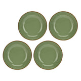 Set 4 piatti fondi Concerto Rose & Tulipani stoneware verde oliva 21 cm