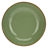 ROSE & TULIPANI Concerto Piatto Fondo 21cm Verde Oliva Set 4 Pezzi Stoneware