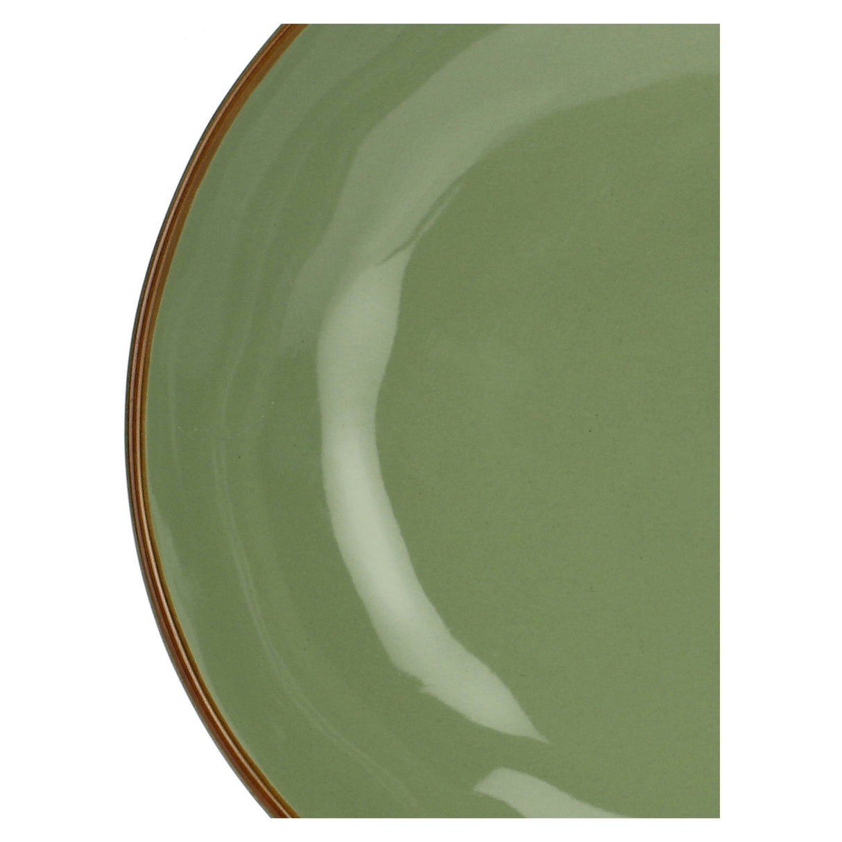 ROSE & TULIPANI Concerto Piatto Fondo 21cm Verde Oliva Set 4 Pezzi Stoneware