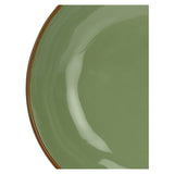 ROSE & TULIPANI Concerto Piatto Fondo 21cm Verde Oliva Set 4 Pezzi Stoneware