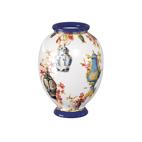 Vaso Legacy Palais Royal in porcellana bianca e blu 31 cm