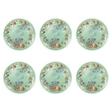 Set 6 piatti piani Reef Brandani in melamina celeste 27 cm