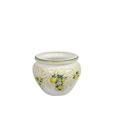 Vaso portapiante Brandani in ceramica decoro Limoni 26x20 cm