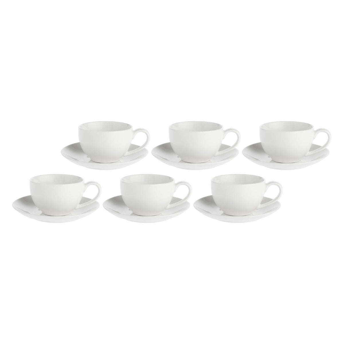 Set 6 tazze tè Essenziale La Porcellana Bianca in porcellana bianca 220ml