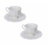 Set 2 tazze caffè Queen Brandani in porcellana bianca 90 ml 12,5 cm