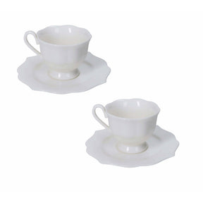 Set 2 tazze caffè Queen Brandani in porcellana bianca 90 ml 12,5 cm