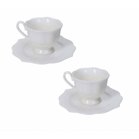 Set 2 tazze caffè Queen Brandani in porcellana bianca 90 ml 12,5 cm