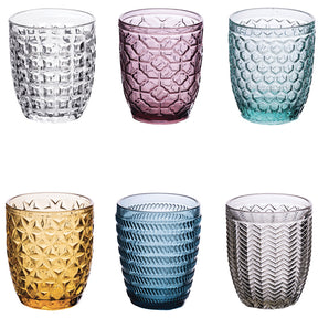 Set 6 bicchieri acqua Geometrie Villa d'Este in vetro colorato 350 ml