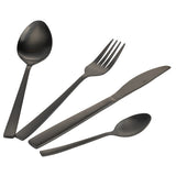 VILLA D'ESTE HOME TIVOLI Modern Set 24 Pezzi Servizio Tavola Posate Nero Opaco Acciaio