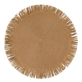 VILLA D'ESTE HOME TIVOLI Tovaglietta Tonda con Frange Shades of Chocolate Set 4 Pezzi 38cm