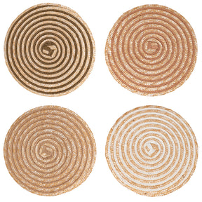 Set 4 tovagliette tonde Villa D'Este Spiral Chocolate diametro 38 cm
