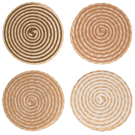 Set 4 tovagliette tonde Villa D'Este Spiral Chocolate diametro 38 cm