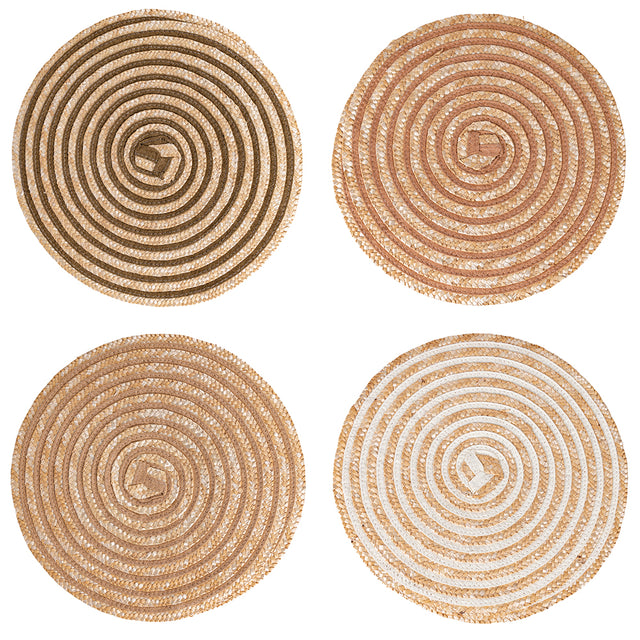 Set 4 tovagliette tonde Villa D'Este Spiral Chocolate diametro 38 cm