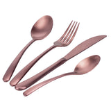 VILLA D'ESTE HOME TIVOLI Drop Set 24 Pezzi Servizio Tavola Posate Rame Copper Opaco Acciaio