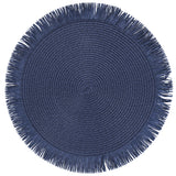 VILLA D'ESTE HOME TIVOLI Tovaglietta Tonda con Frange Shades of Ocean Set 4 Pezzi 38cm