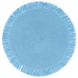 VILLA D'ESTE HOME TIVOLI Tovaglietta Tonda con Frange Shades of Ocean Set 4 Pezzi 38cm
