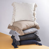 VILLA D'ESTE HOME TIVOLI Cuscino con Nappine Grigio 45x45cm Cotone 100%