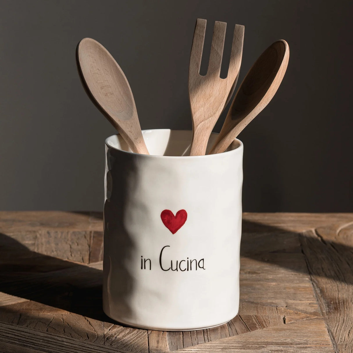 SIMPLE DAY Ladle Holder for Utensils and Cutlery in the Kitchen 14x18cm Stoneware