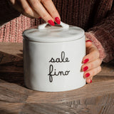 SIMPLE DAY Fine Salt Container Jar 13x12cm Stoneware