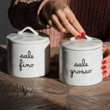 SIMPLE DAY Fine Salt Container Jar 13x12cm Stoneware