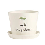 Vaso con sottovaso Simple Day in gres 12,5x15 cm per piante